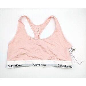 Calvin Klein Women’s Light Pink Modern Cotton Raceback Logo Bralette XL NWT